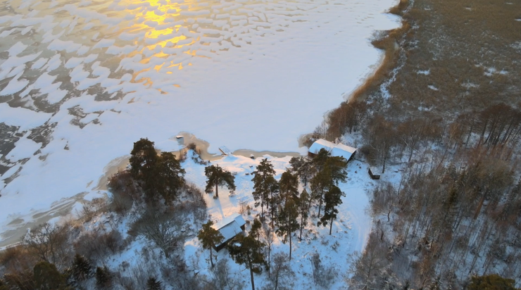 Drone view of cottage